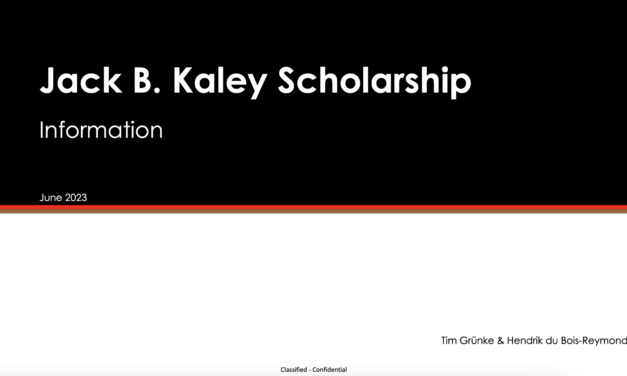 Jack B. Kaley Scholarship – Die Kandidaten 2023